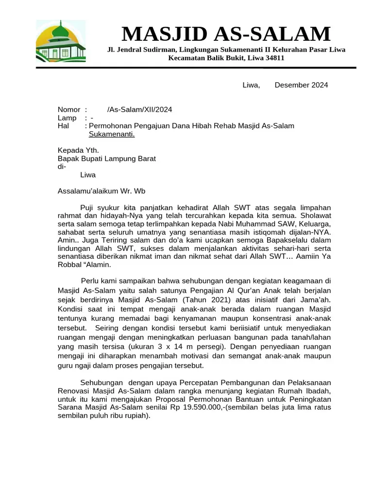 Contoh Proposal Pembangunan Masjid: Panduan Lengkap Menyusun Proposal yang Menarik dan Efektif